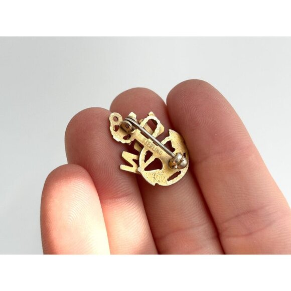 SOLD U.S. Navy Chief Petty Officer Sterling "USN" CPO Anchor WWII Cap Badge - Picture 7 of 7